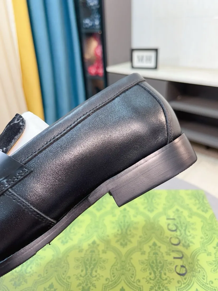 Men's Men's Shoes 💰458🌹🌹【GUCCI】The most popular classic Gucci leather shoes. Synchronized with the official website, the upper is made of Italian open-edge pig ostrich pattern➕cow leather lining, with unique brand and unique craftsmanship. Highlighting the hot style of the new year. Stop hesitating, stop wandering, get it now. Number: 38--44, 45 46 can be customized